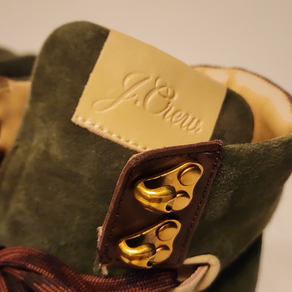 J. Crew Elsa Lace-Up Suede Boots Women’s Green & Brown Size 6 - Picture 11 of 13